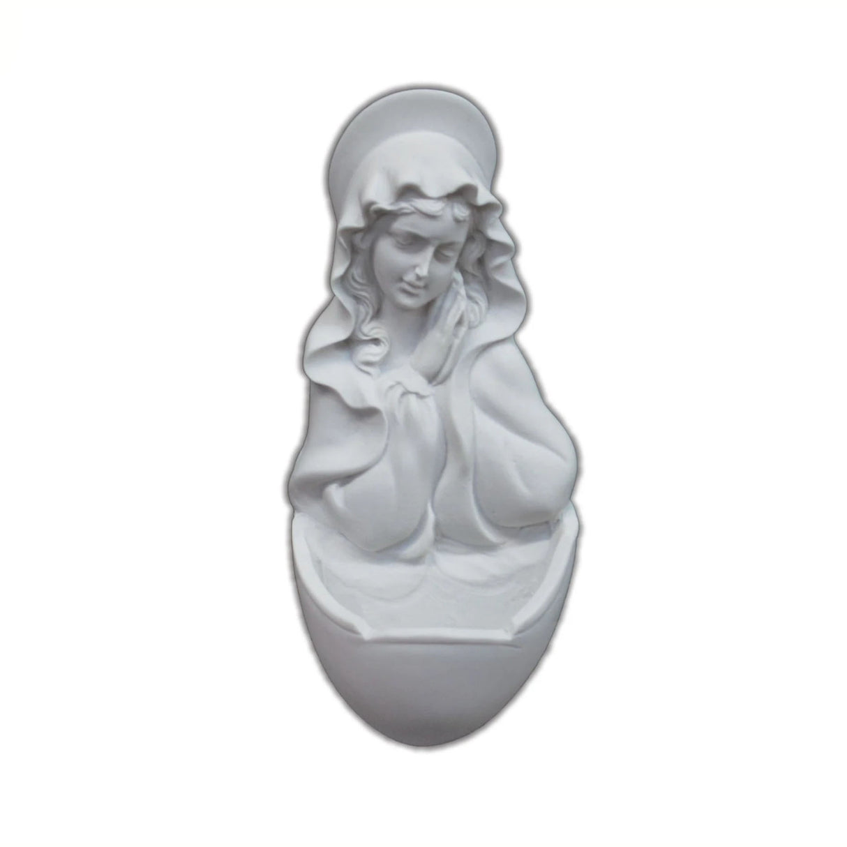 7 inch White Madonna Holy Water Font for Homes