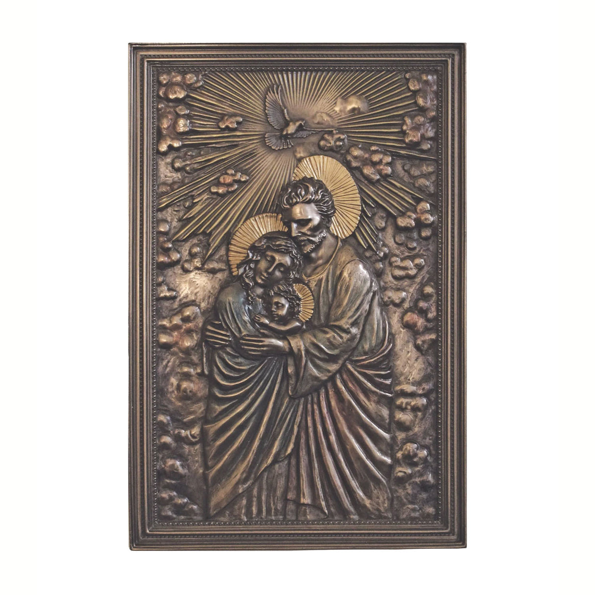 Bronze Holy Family Plaque 6x7.5 inches