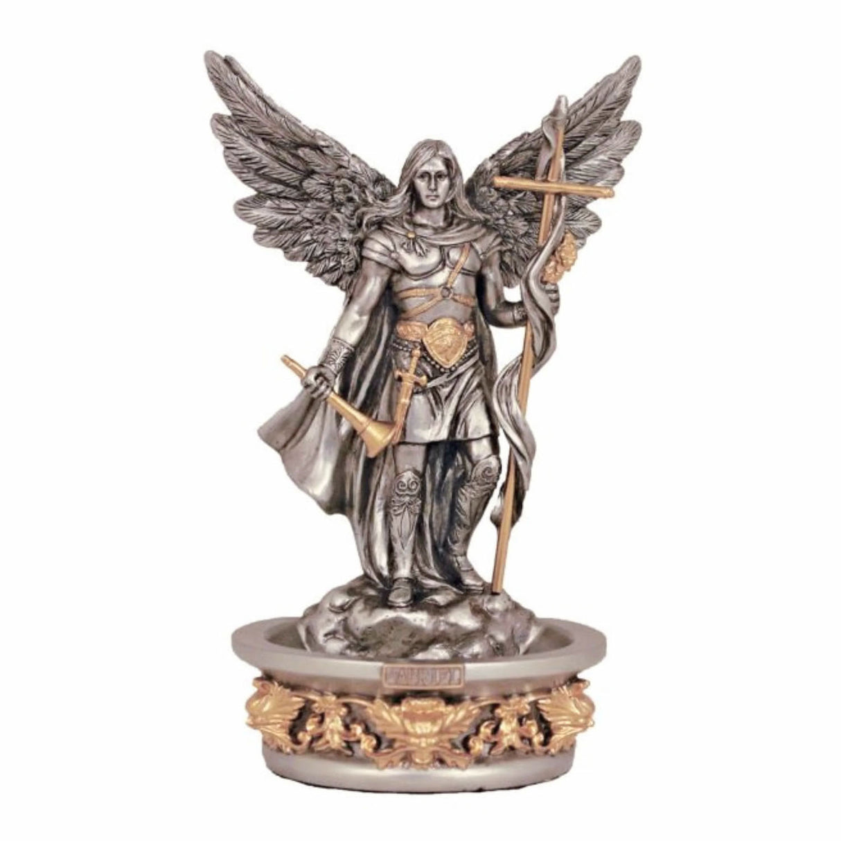 7" St Gabriel Pewter Finish Holy Water Font SR-77800-PE