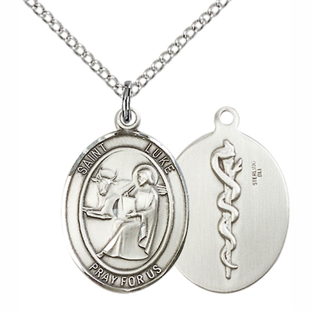 St Luke Sterling Silver Doctor's Medal 8068SS8/20S