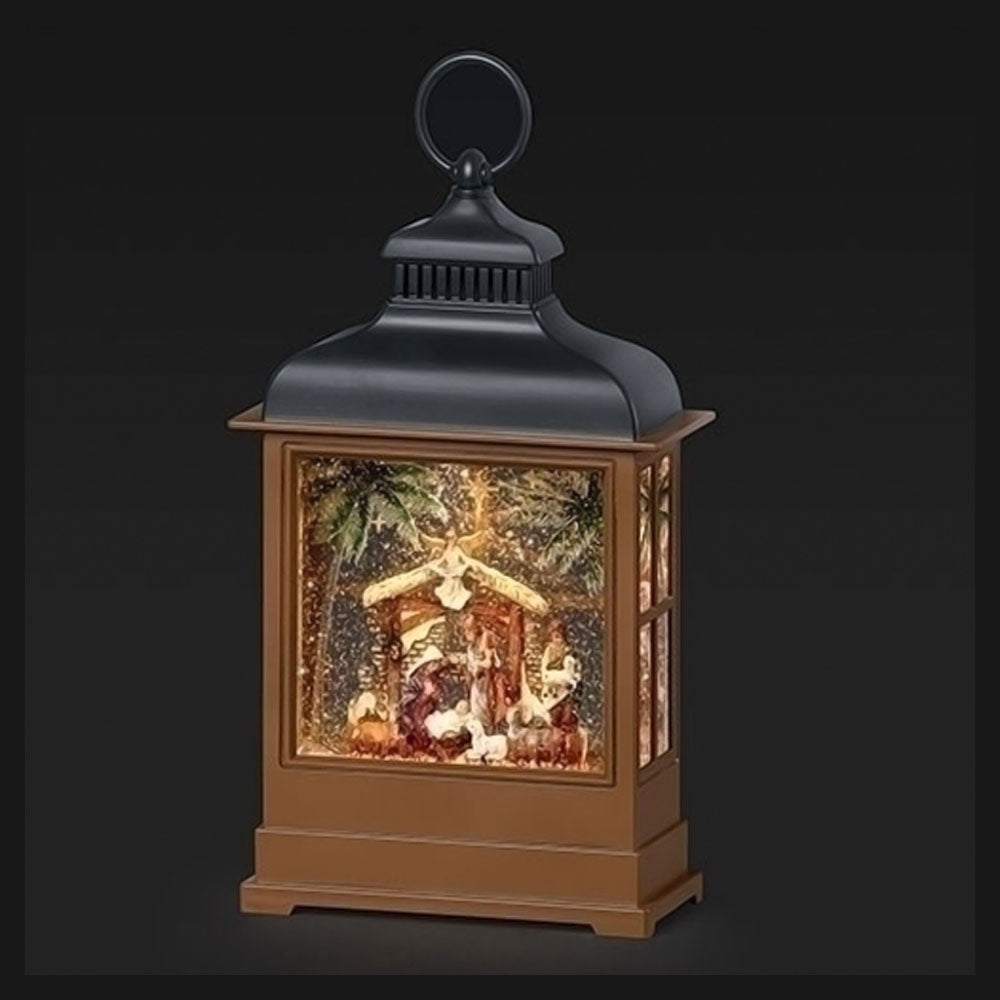 12.25" Lighted Nativity Swirl Lantern with USB option 136560