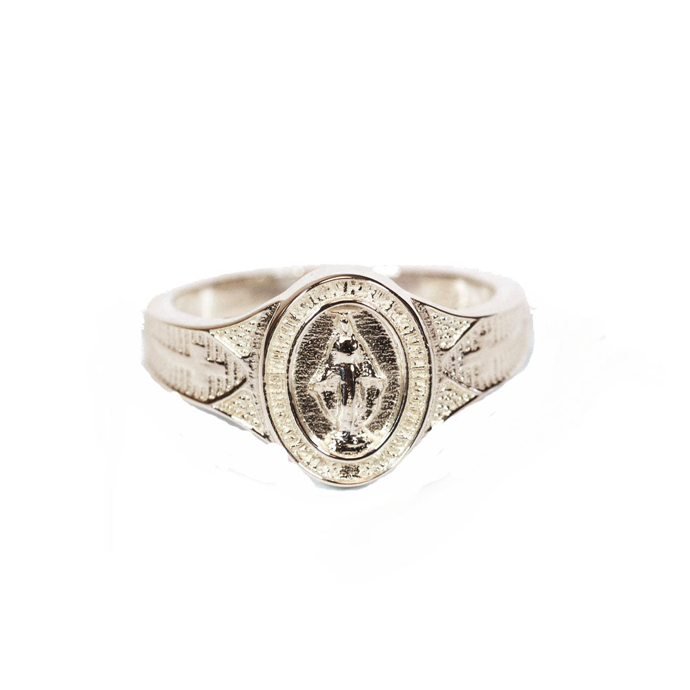 Sz 8 Sterling Silver MIraculous Medal Ring 0520MSS8