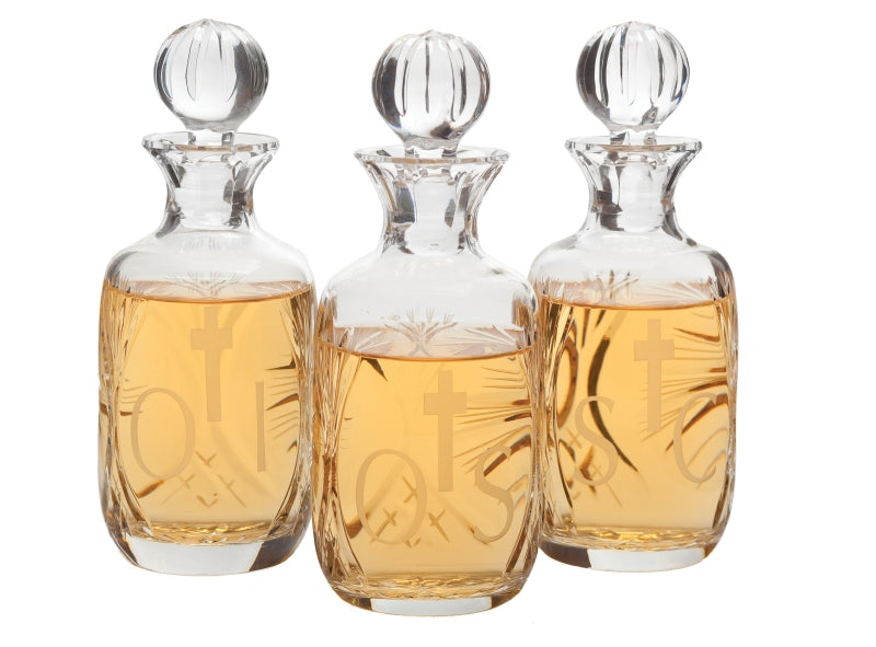 Imported Lead Crystal Chrismatory Set with 10 oz. capacity