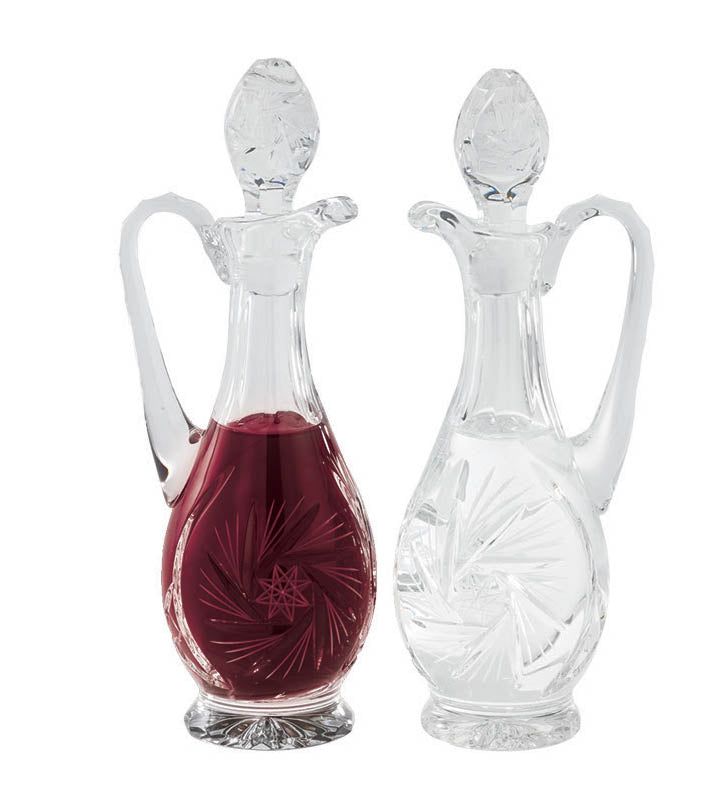 6oz Tall Lead Crystal Cruet Set