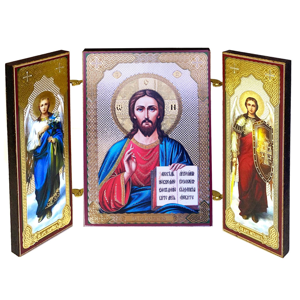 Small Triptych Christ the Teacher with Angels Icons U445