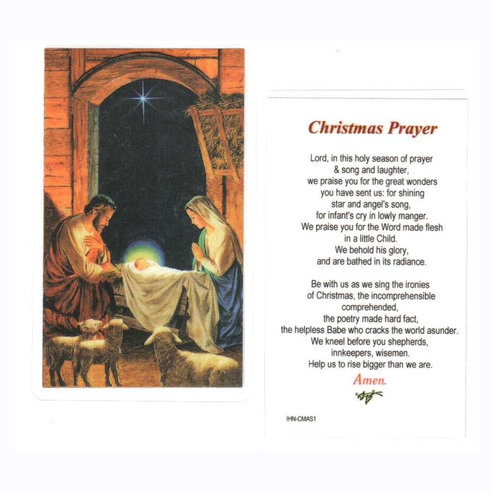 Christmas Prayer Laminated Holy Card