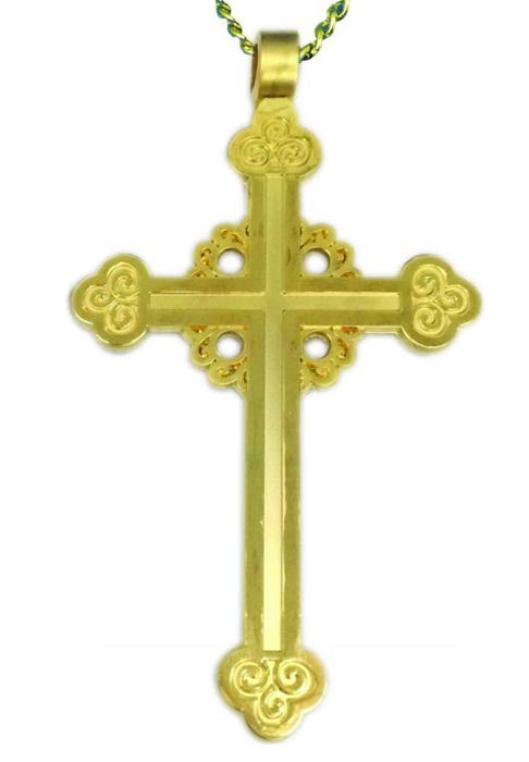 Gold Plated Budded Pectoral Cross no. 885623