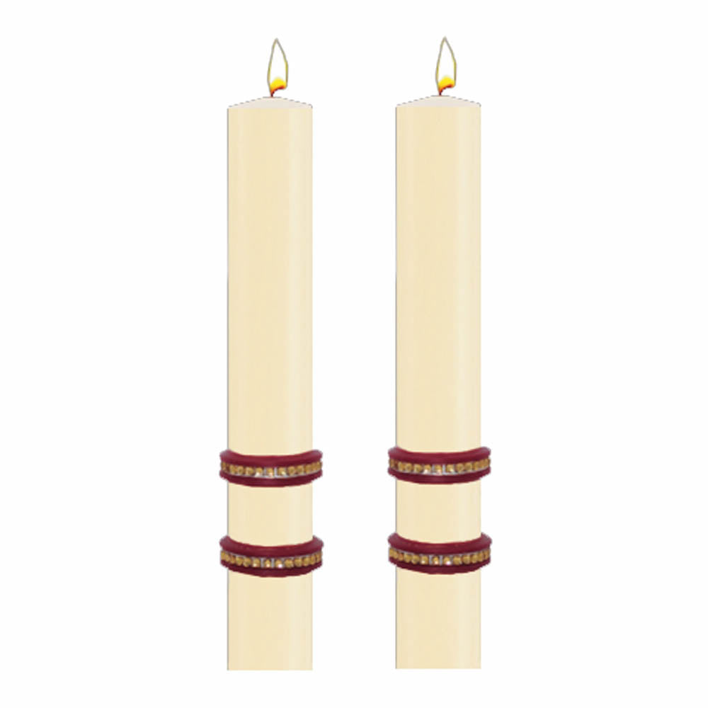 Set of Two Sacred Heart of Jesus Side Altar Candle from Dadant - All Sizes