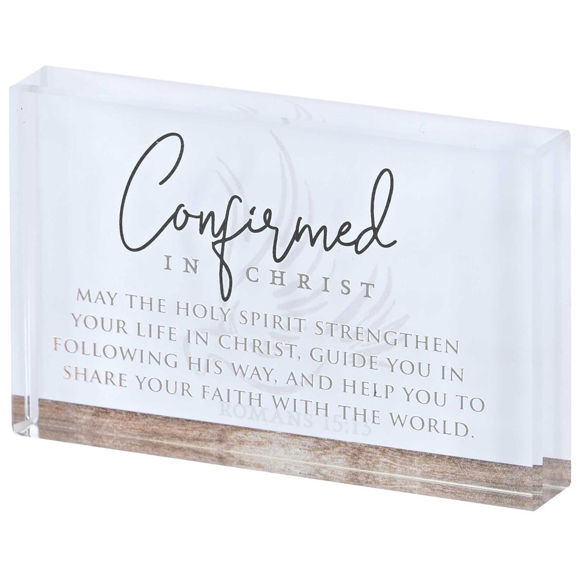 4 x 2-1/2 inch Glass Confirmed in Christ Plaque
