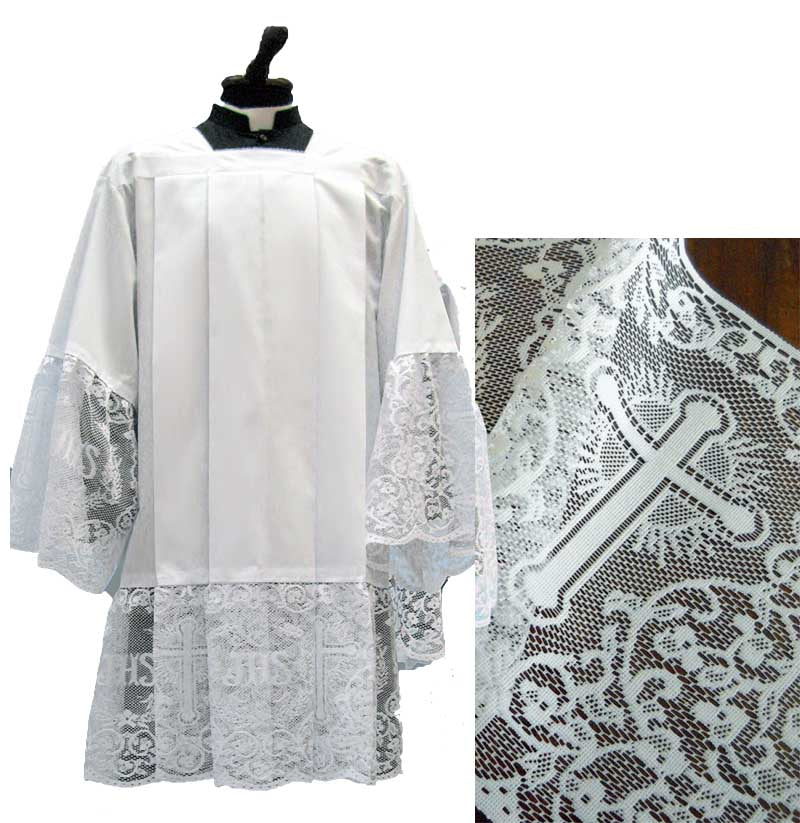 IHS (Holy Name) Lace Hemmed Surplice - no. 955
