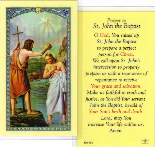 Saint John the Baptist Holy Cards - 800-564