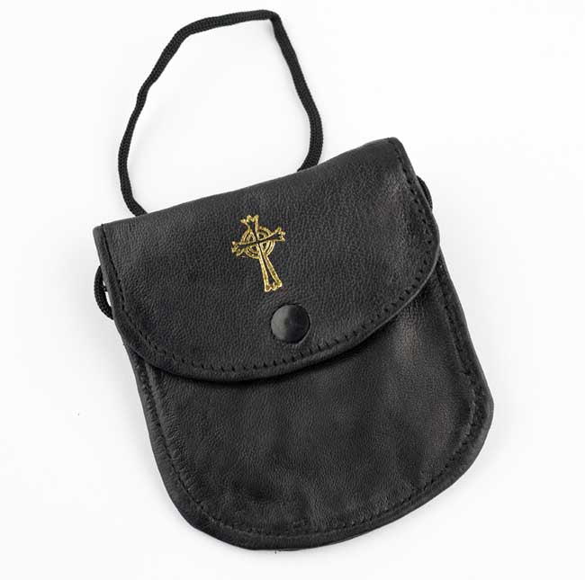 Square Black Leather Burse 9404S