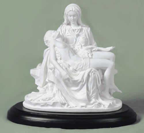White Pieta on Black Base - 5.75 inches in height