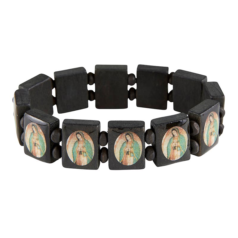 Wood Our Lady of Guadalupe Stretch Bracelet