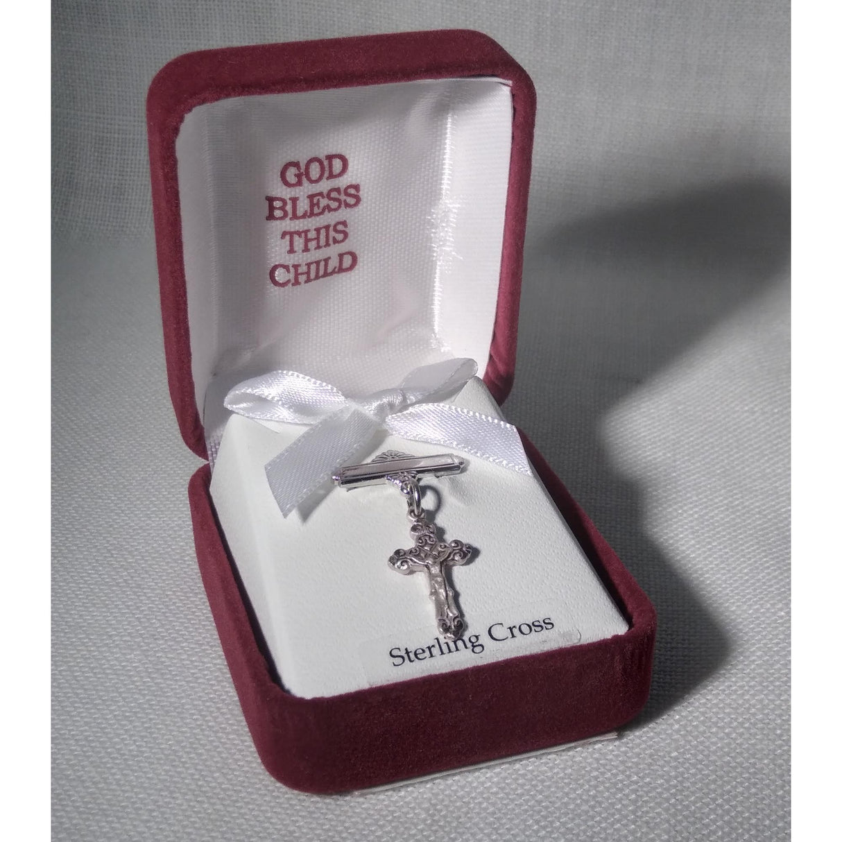 Sterling Silver Crucifix Pin for Baptism 429L