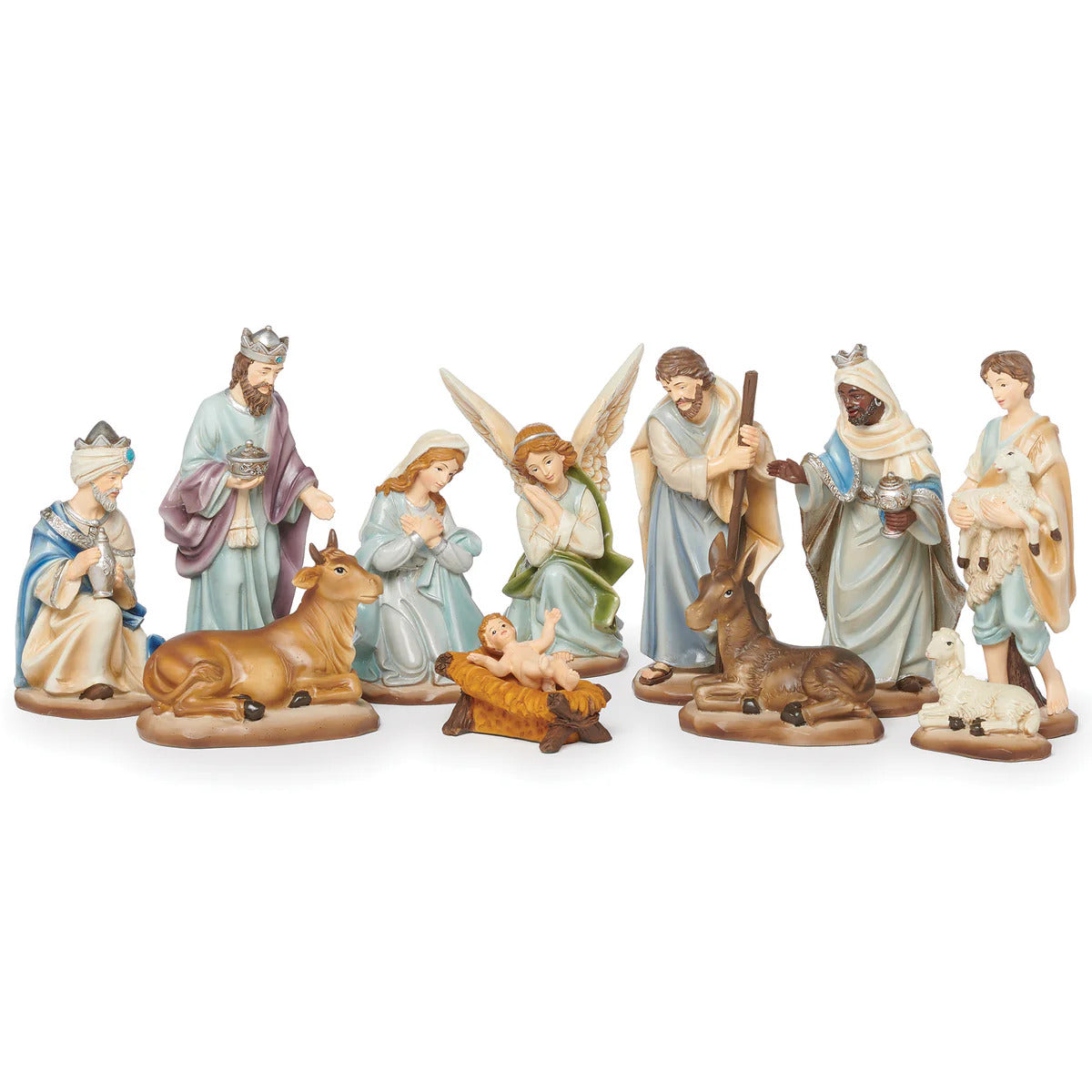 6 inch Blue Robe Nativity 11pc Set - 136294