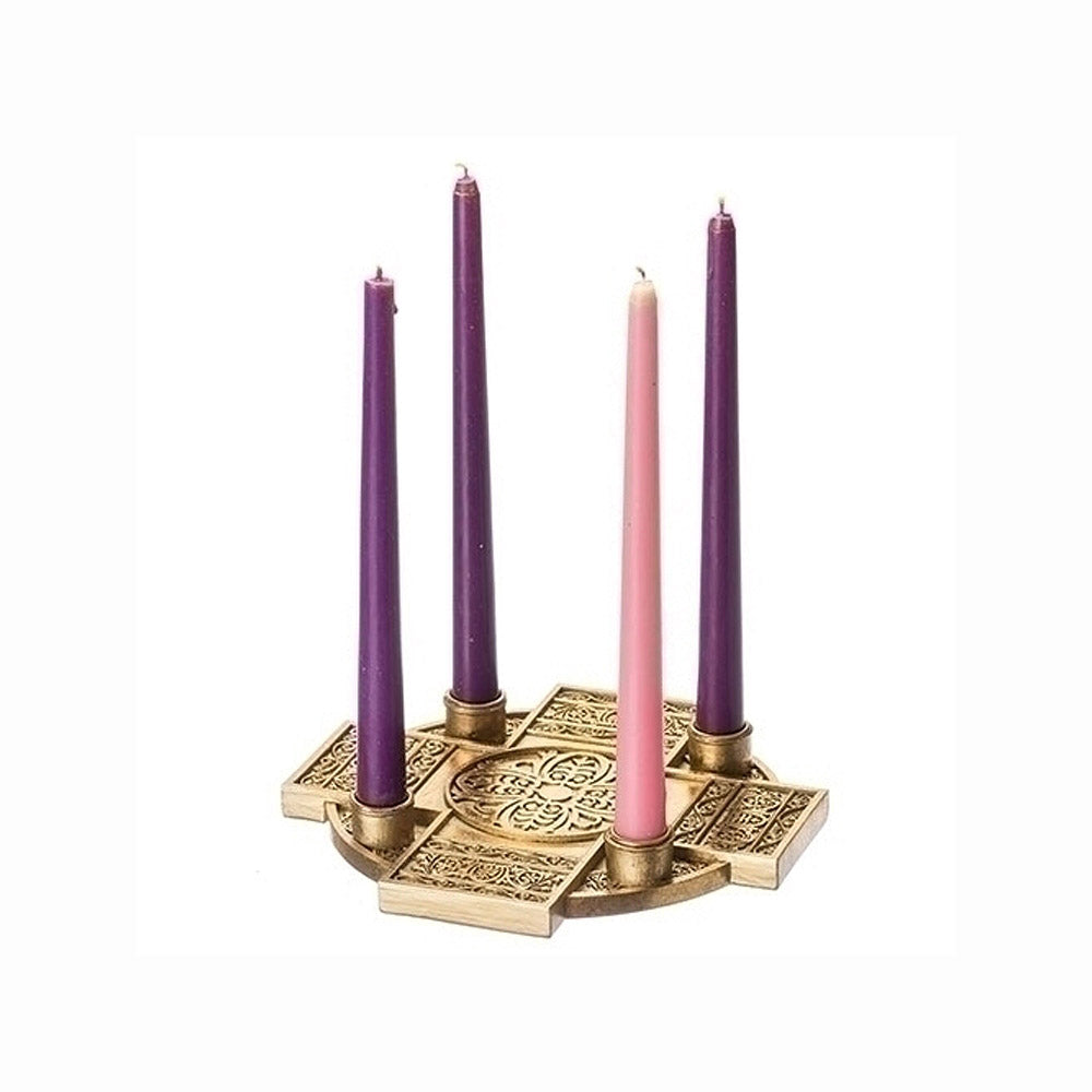 Gold Cross Advent Candleholder