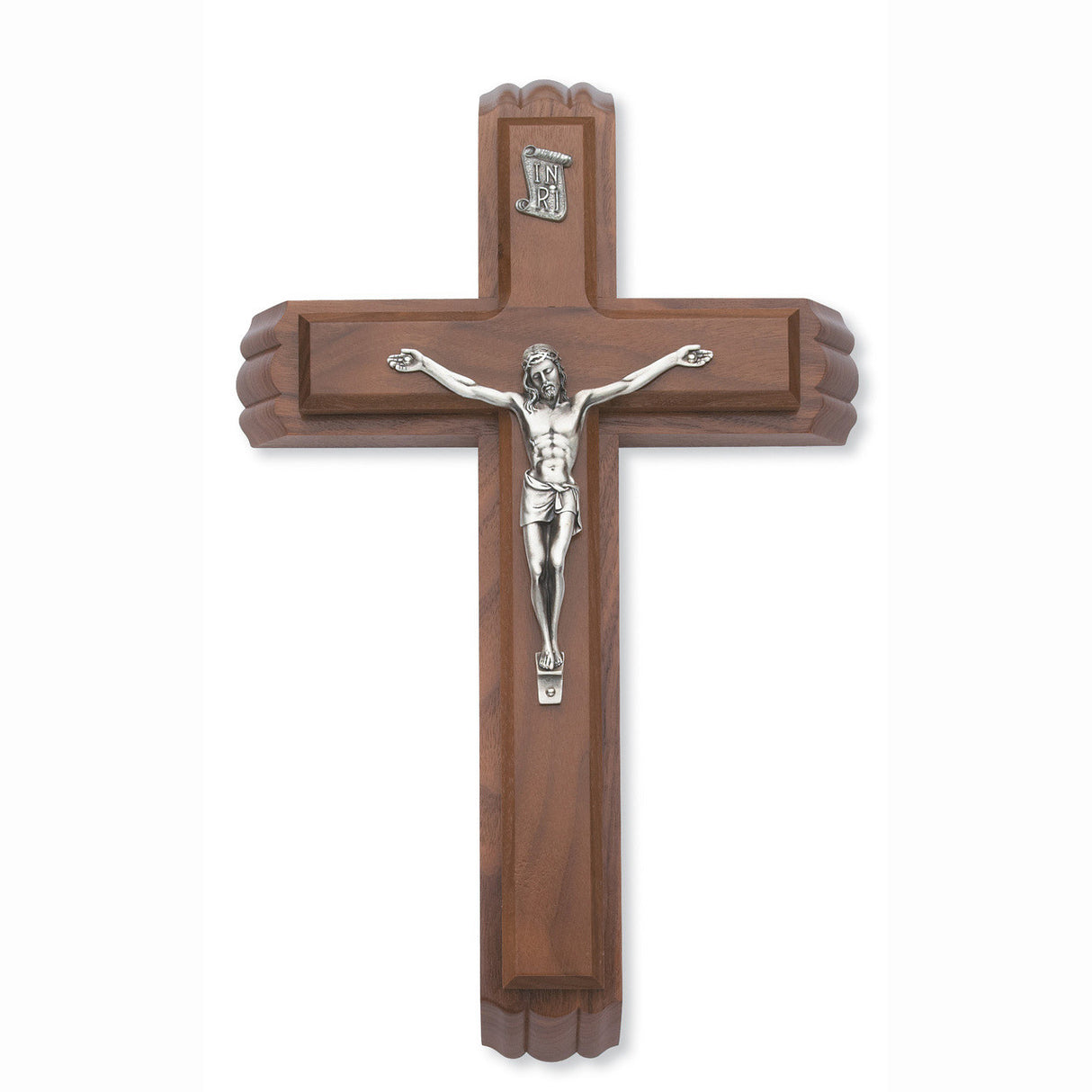 Dark Walnut Sick Call Crucifix with Gold Corpra