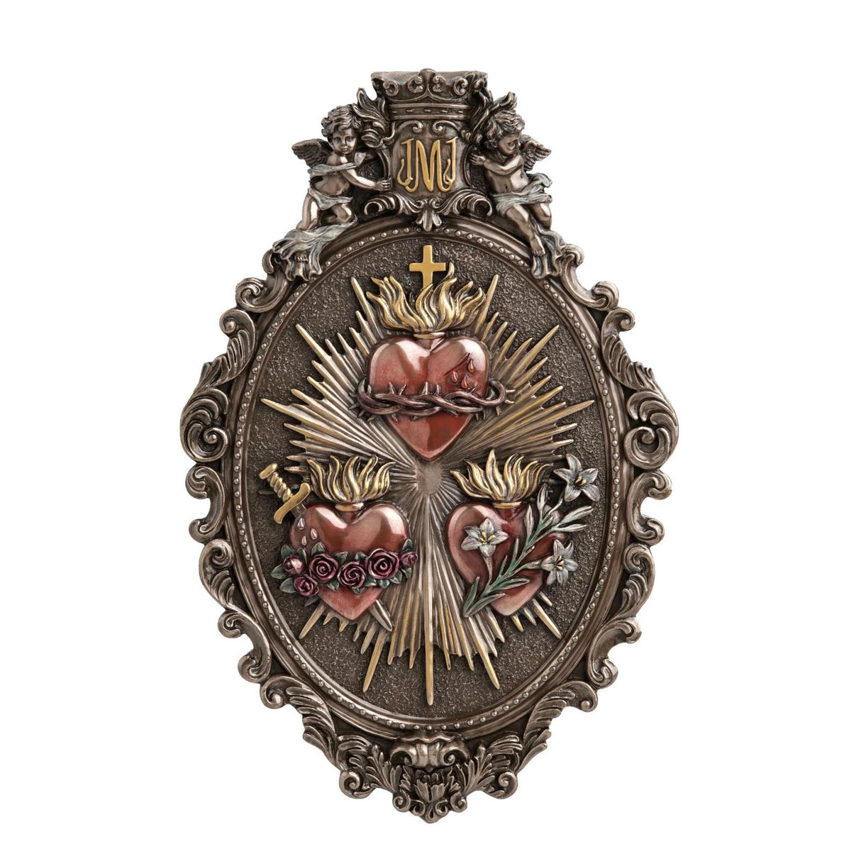 Three Hearts Cold Cast Bronze Plaque