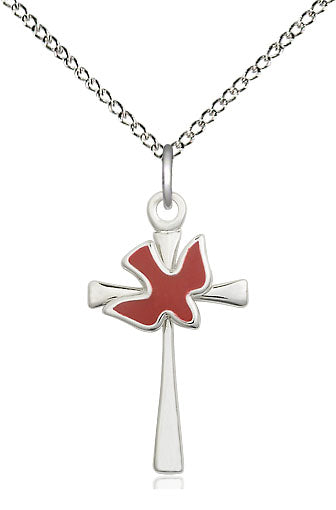 Sterling Silver Cross / Holy Spirit Pendant 5229RSS/18S