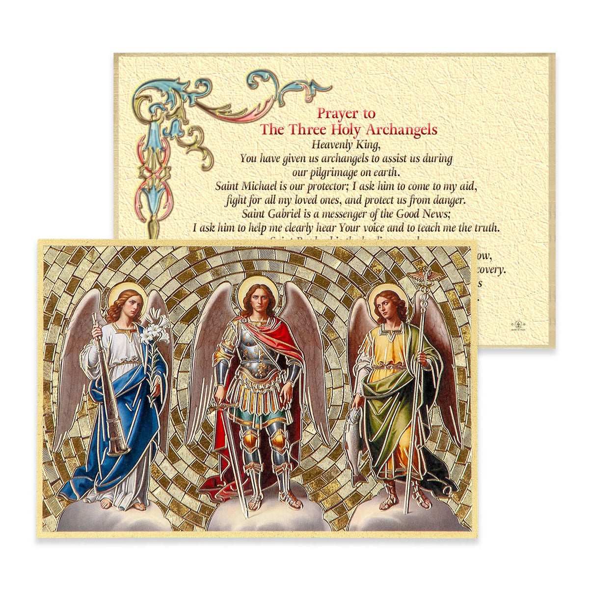 Three Holy Angels Mosaic Plaque 4x6 inch