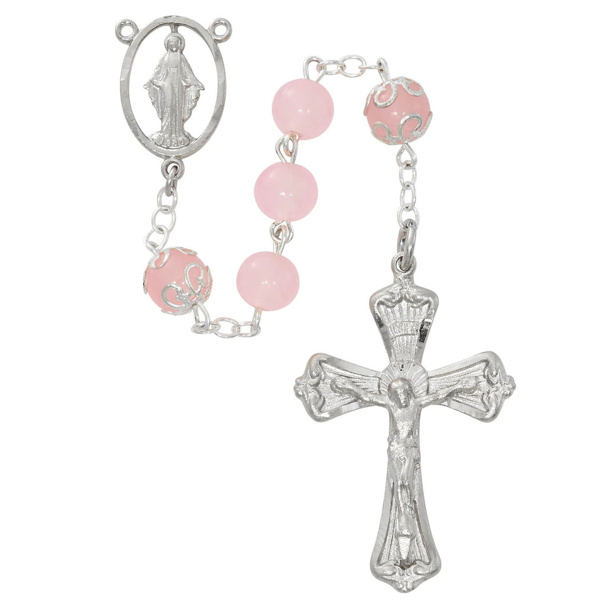 8mm Light Pink Rosary R986RF