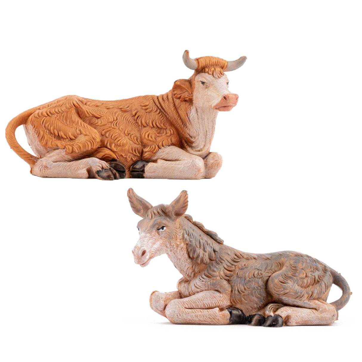 Ox & Donkey Small Fontanini Figures - 3-1/2" scale