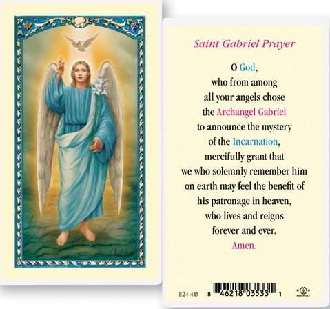 Saint Gabriel the Archangel Holy Cards - E24-445