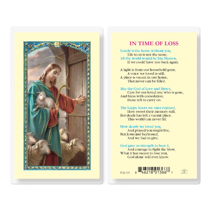 Good Shepherd Holy Card with Prayer at a Time of Loss - 800-093