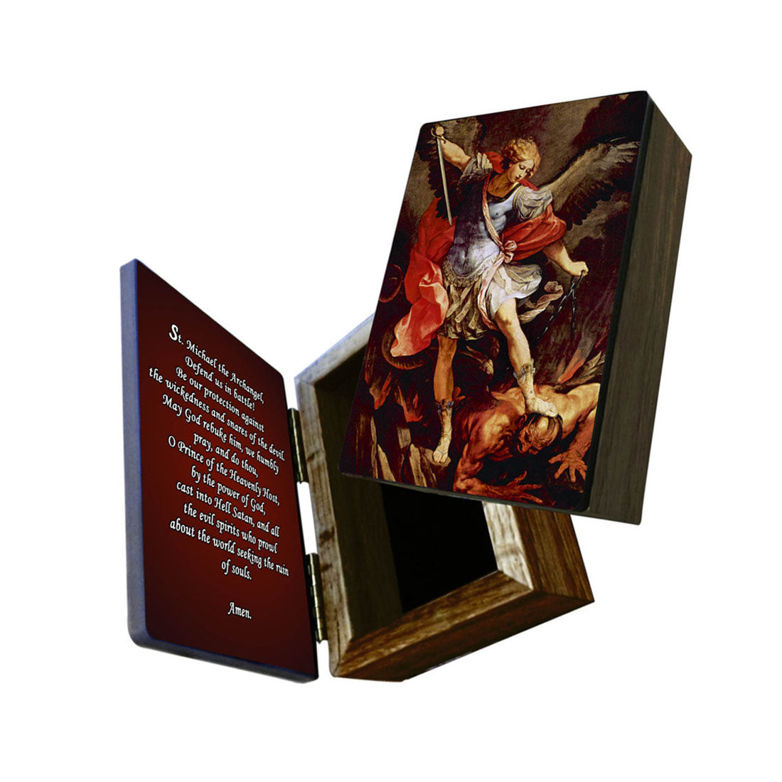 Saint Michael Wood Keepsake Box