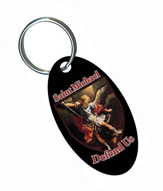 St. Michael Oval Key Ring