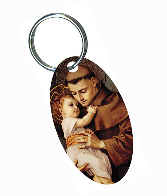 Saint Anthony Oval Key Ring