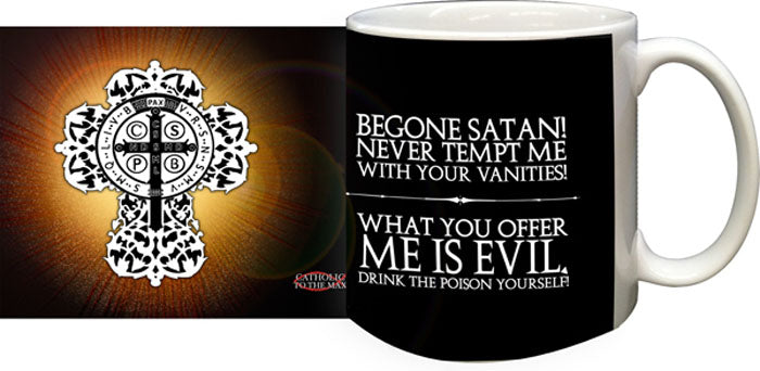 Benedictine Cross Coffee Mug with Prayer