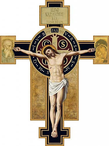 6 inch Benedictine Crucifix on Pedestal