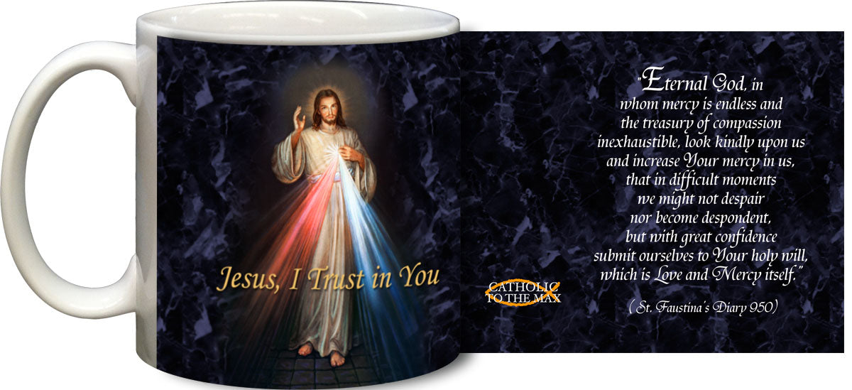 Divine Mercy Coffee Mug with Prayer