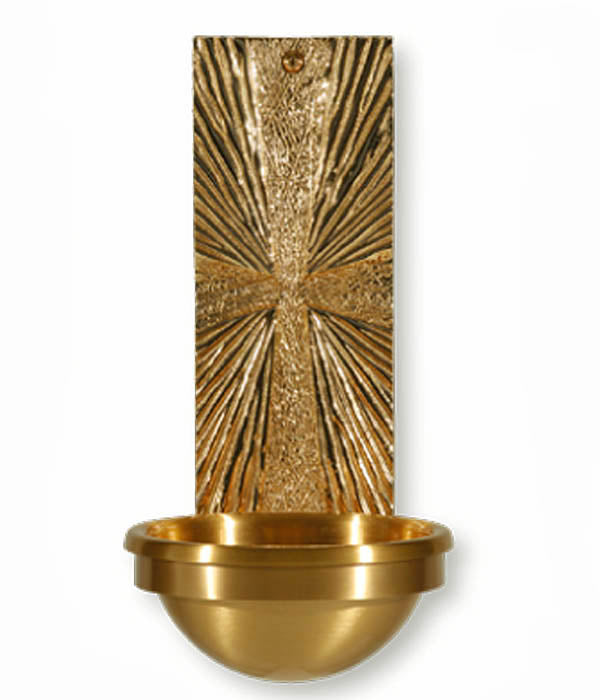 20HWF30 Rayed Cross Holy Water Font in 2 sizes