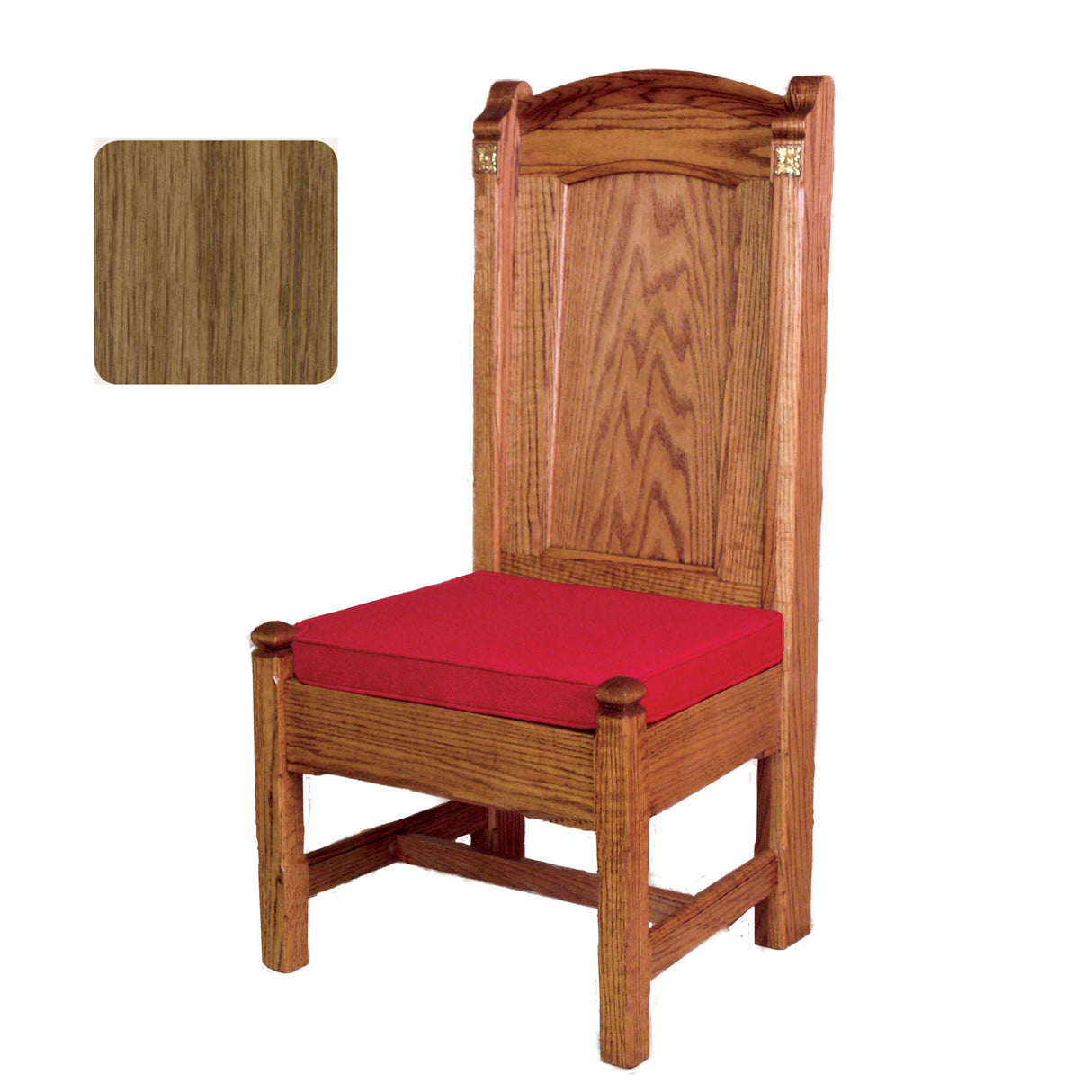 Pecan Finish Roman Side Chair with Rosettes 147