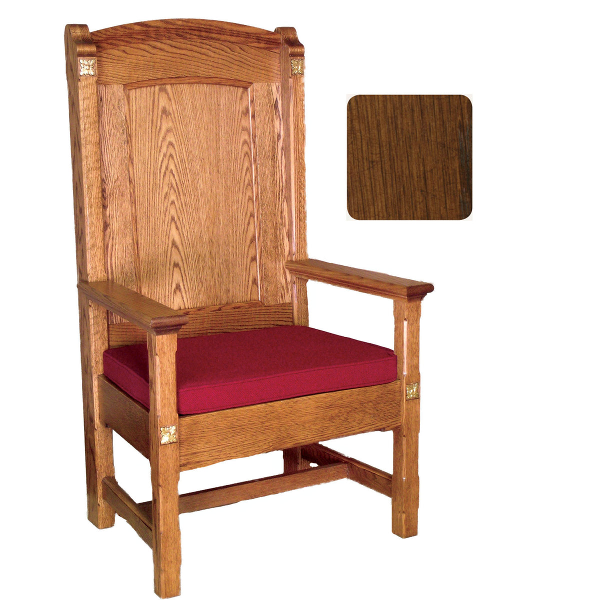 Antique Cherry Roman Celebrant Chair with Rosettes 146