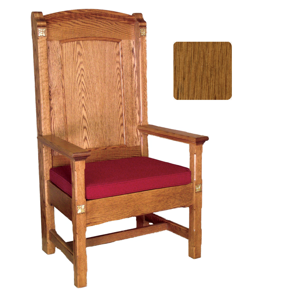 Rosewood Finish Roman Celebrant Chair with Rosettes 146