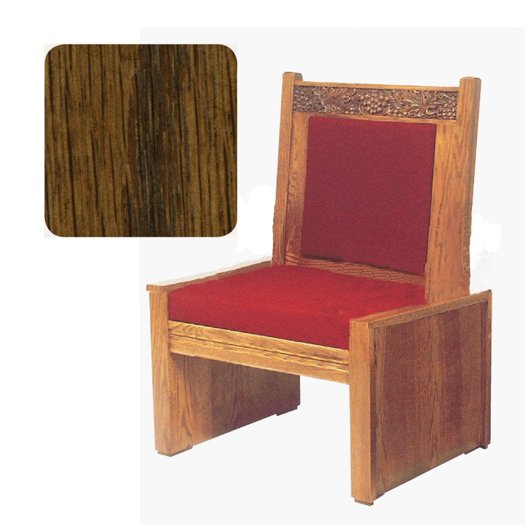 Dark Oak Side Chair with Vine Decor 684S