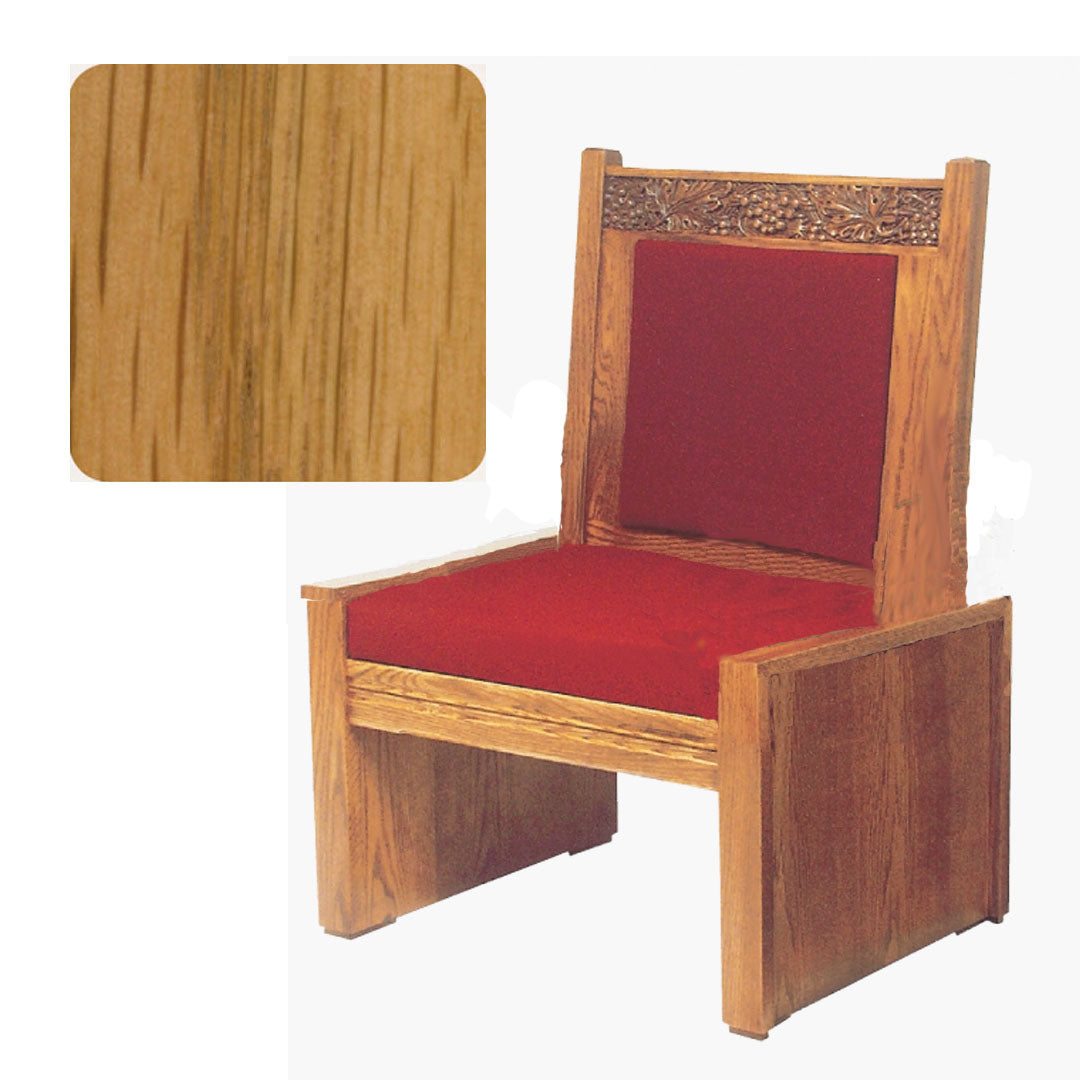 Fruitwood Finish Side Chair with Vine Decor 684S