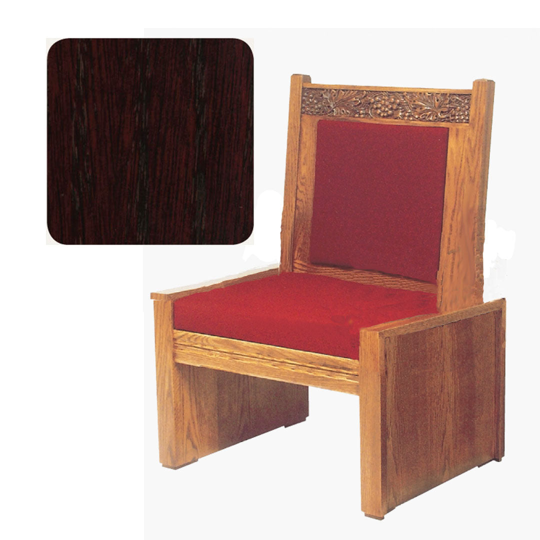 Mahogany Finish Side Chair with Vine Decor 684S