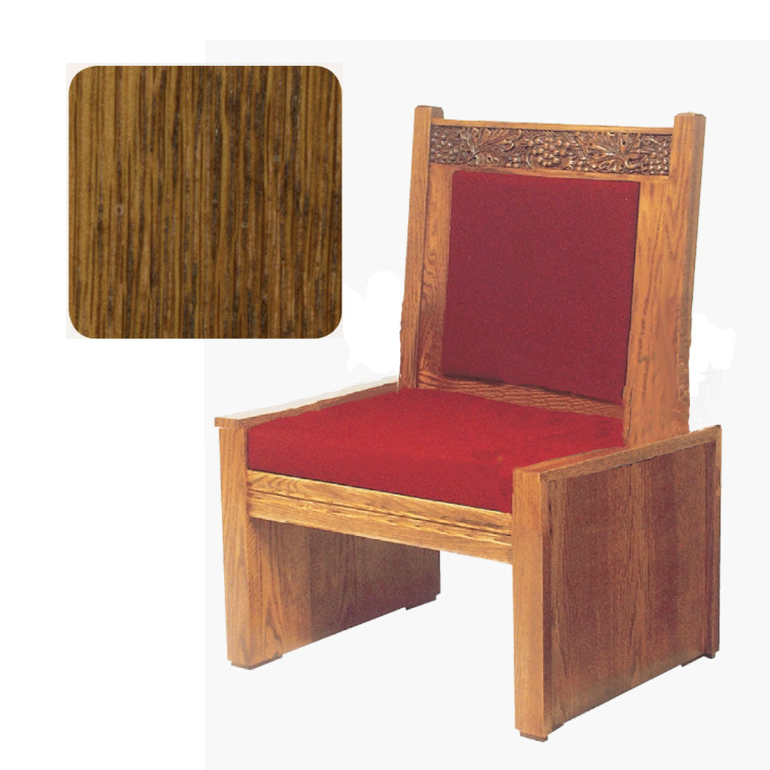 Medium Oak Side Chair with Vine Decor 684S