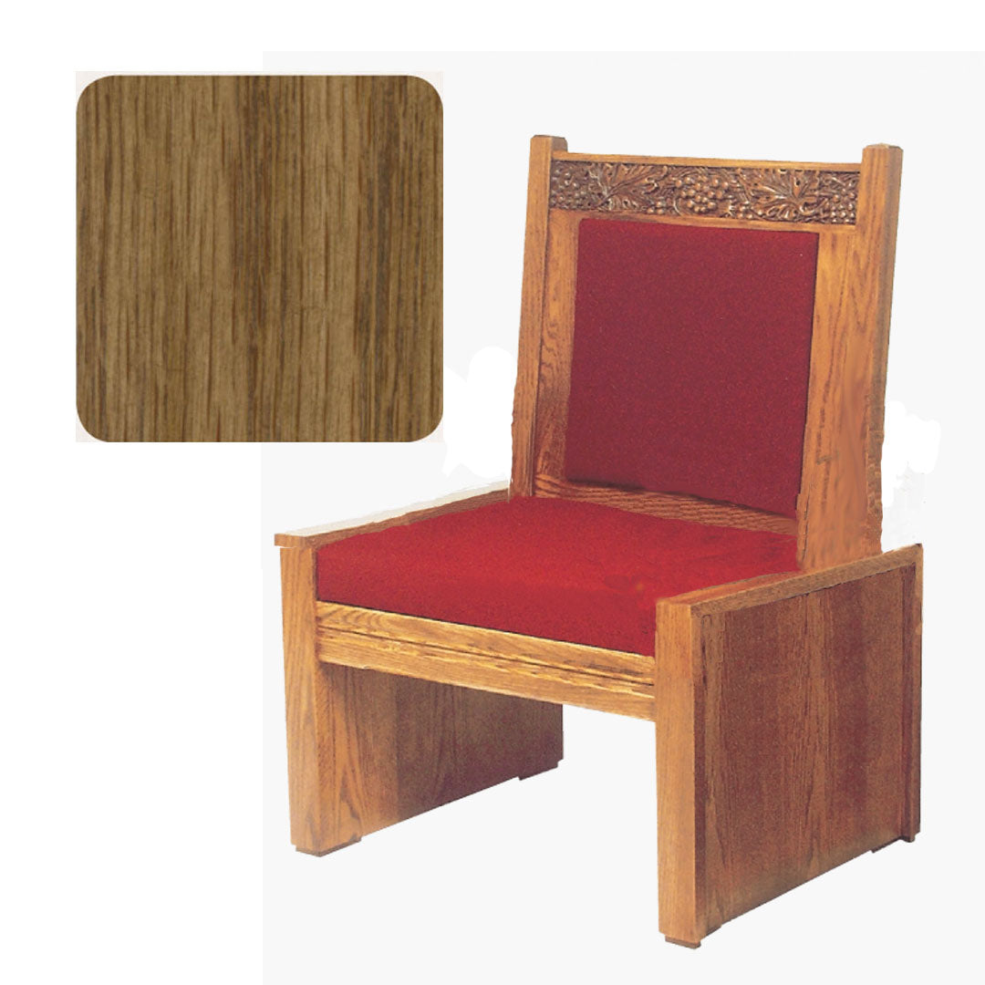 Pecan Finish Side Chair with Vine Decor 684S