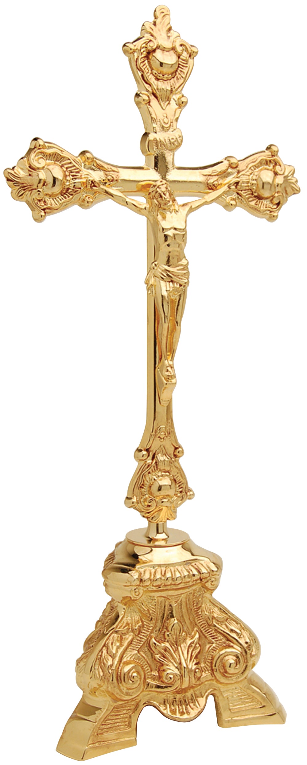 Gold Plated Ornate Altar Crucifix K850