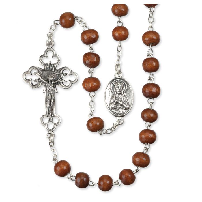 Kant Tangle Brown Wood Rosary 274BN
