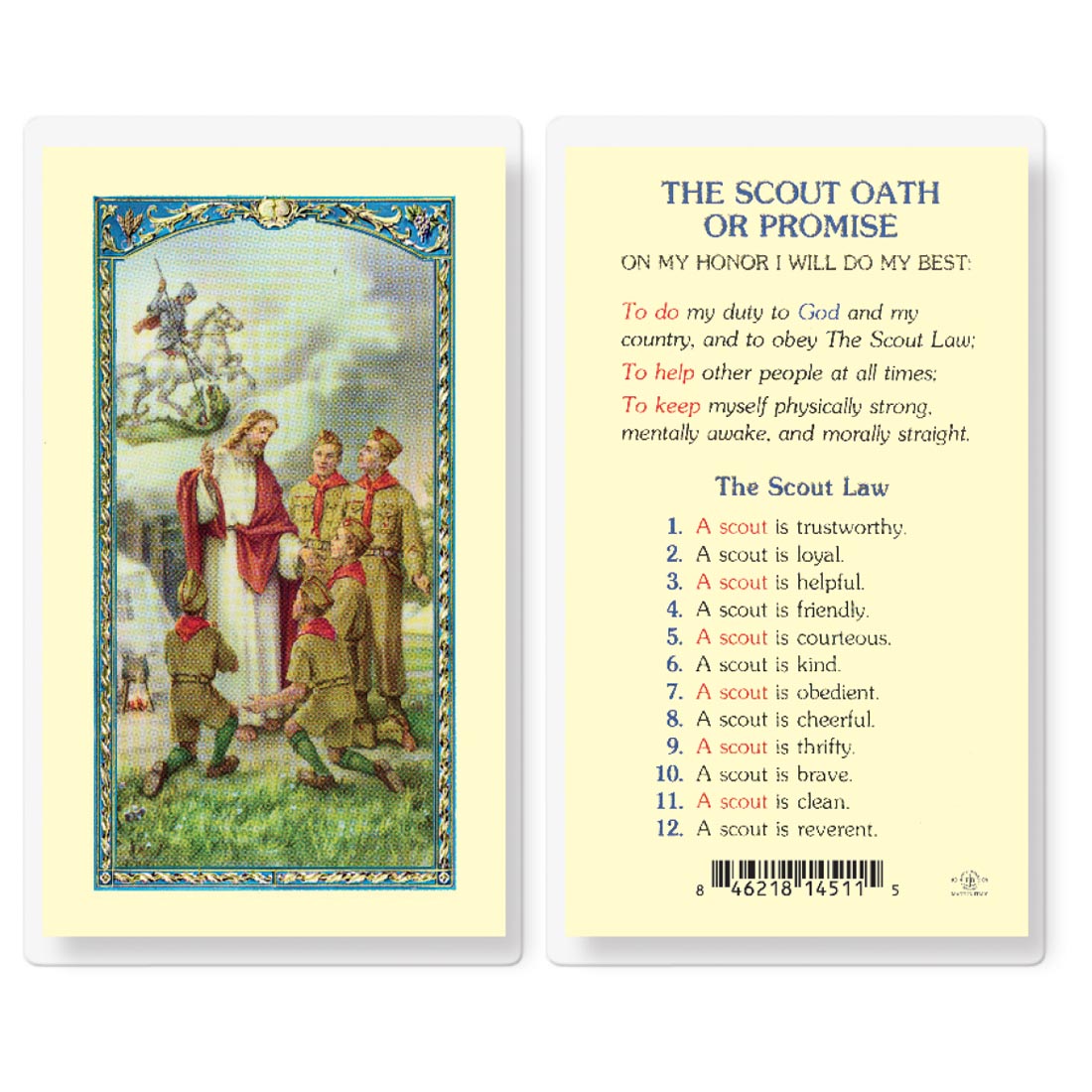Boy Scout Promise Laminated Prayer Card