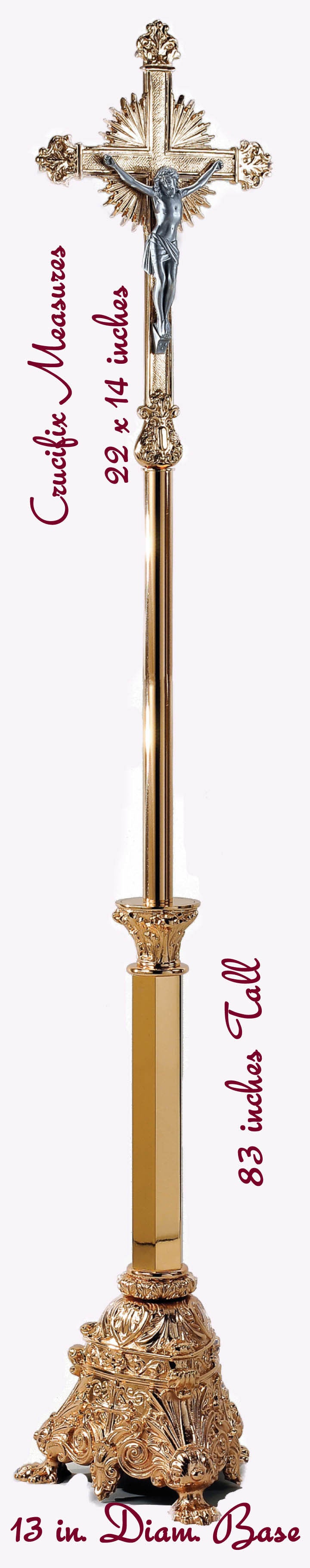 Baroque Processional Crucifix with Stand - 21PC80