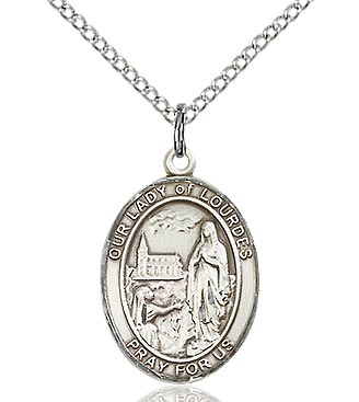 Sterling Our Lady of Lourdes Pendant 8288SS