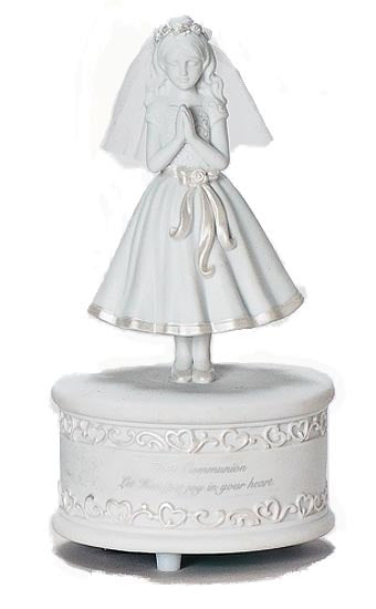 Porcelain First Communion Music Box for Girls